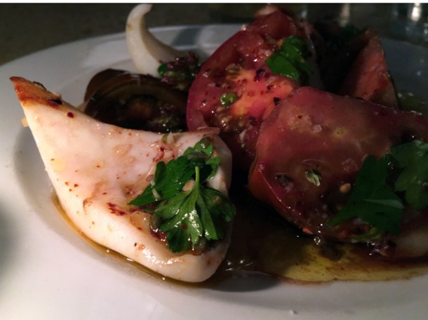 cuttlefish and tomatoes with chilli and capers at little duck picklery