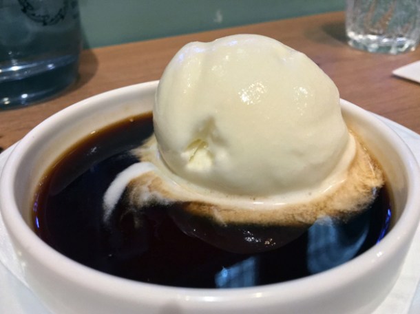 goat's cheese ice cream with liqourice at sabor asador mayfair