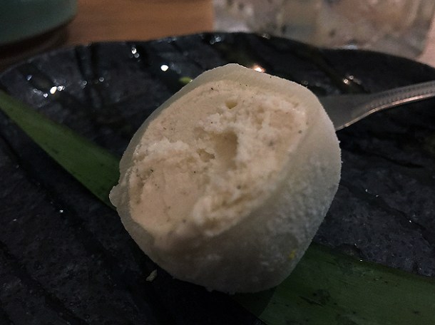 ice cream mochi at sushi atelier