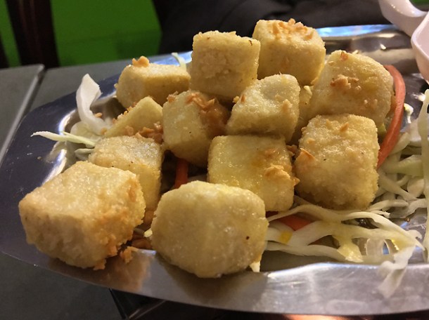 salted egg tofu at mrs le's