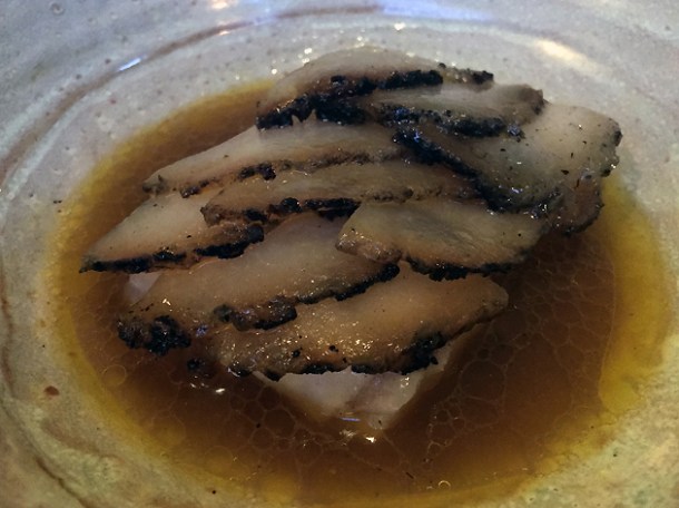 sea bass with lardo and kohlrabi at st leonards