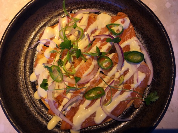 illustrative photo of the salmon tostadita from Chotto at Arcade Food Theatre Centre Point