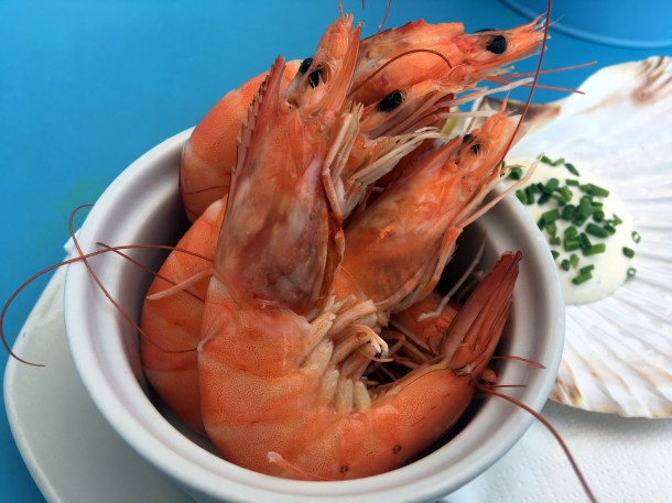 illustrative photo of the chilled prawns at Mackerel Sky