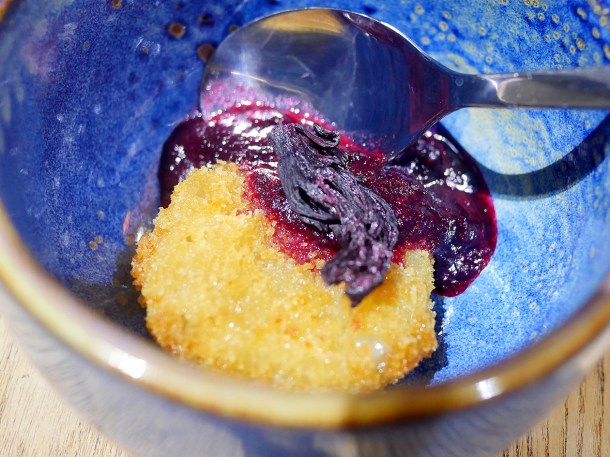 illustrative photo of the fried milk with hibiscus reduction at Chishuru