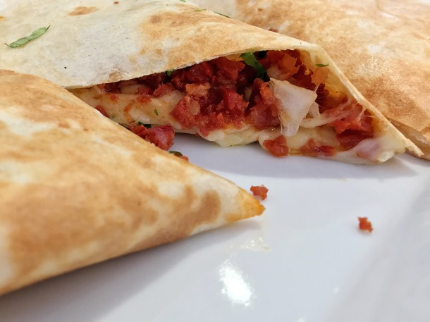 illustrative photo of the chorizo quesadilla at La Chingada