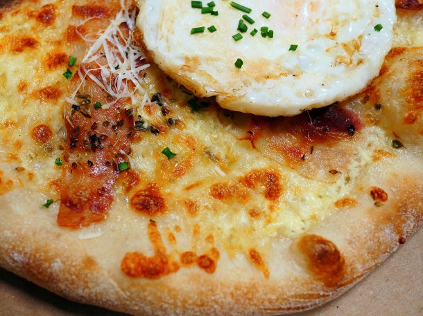 illustrative photo of the carbonara pizza from Fire Station Waterloo
