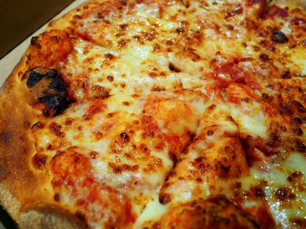 illustrative photo of the cheese and tomato pizza from Papa John's