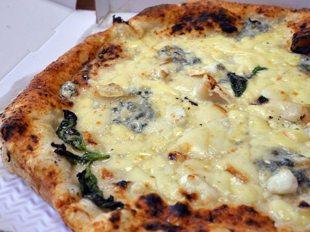 illustrative photo of the four cheese pizza from Crust Bros Waterloo