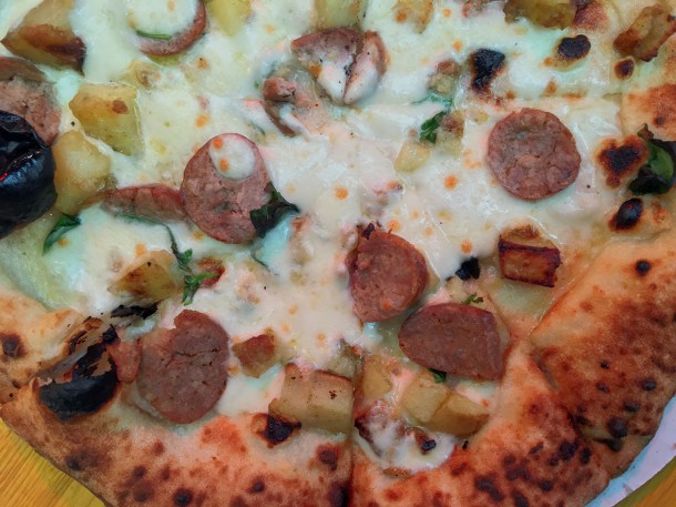 illustrative photo of the Happy Grumpy pizza from Fresco at Mercato Metropolitano