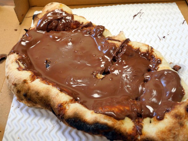 illustrative photo of the takeaway nutella pizza from Crust Bros Waterloo