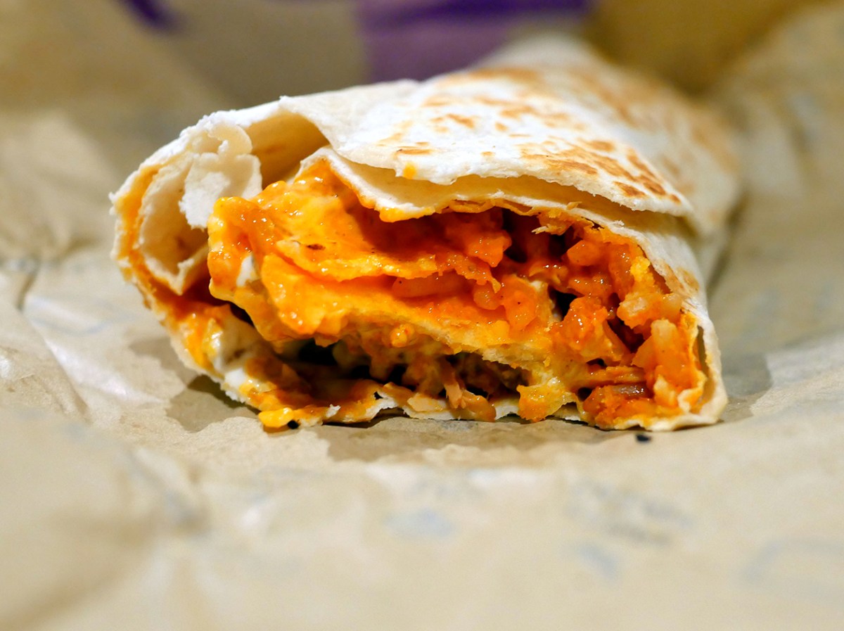 illustrative photo of the chicken Volcano burrito from Taco Bell Woolwich