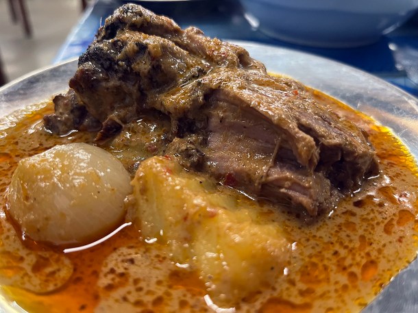 illustrative photo of the beef massaman curry with potatoes at Plaza Khao Gaeng
