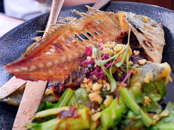 illustrative photo of the fried bream at Lahpet West End