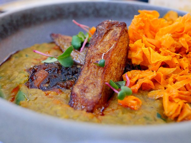 illustrative photo of the lentil chow chow at Lahpet West End