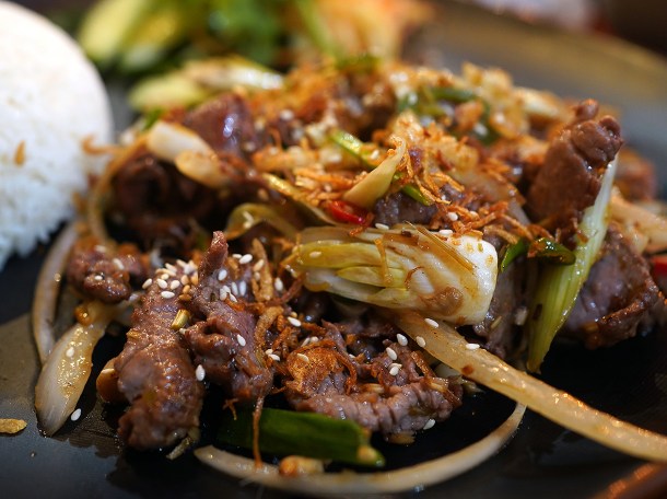 illustrative photo of the chilli lemongrass goat at Pho Thuy Tay