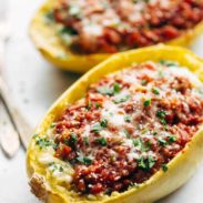 A picture of Spaghetti Squash Lasagna Boats