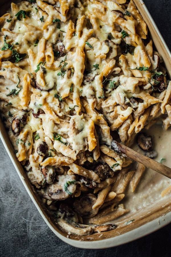 Alfredo pasta bake.